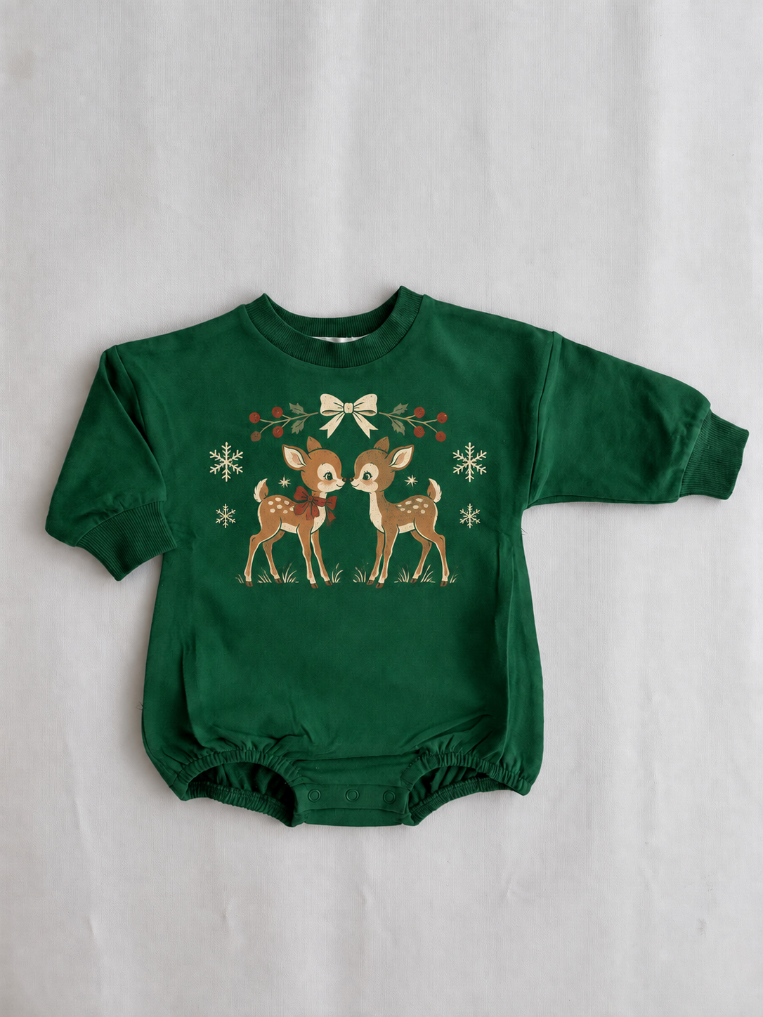 Organic Cotton Deer Bubble Romper
