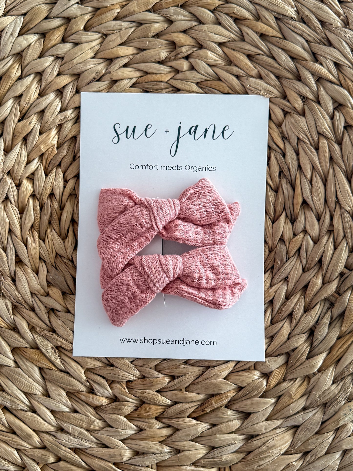 Pink Organic Cotton Bows