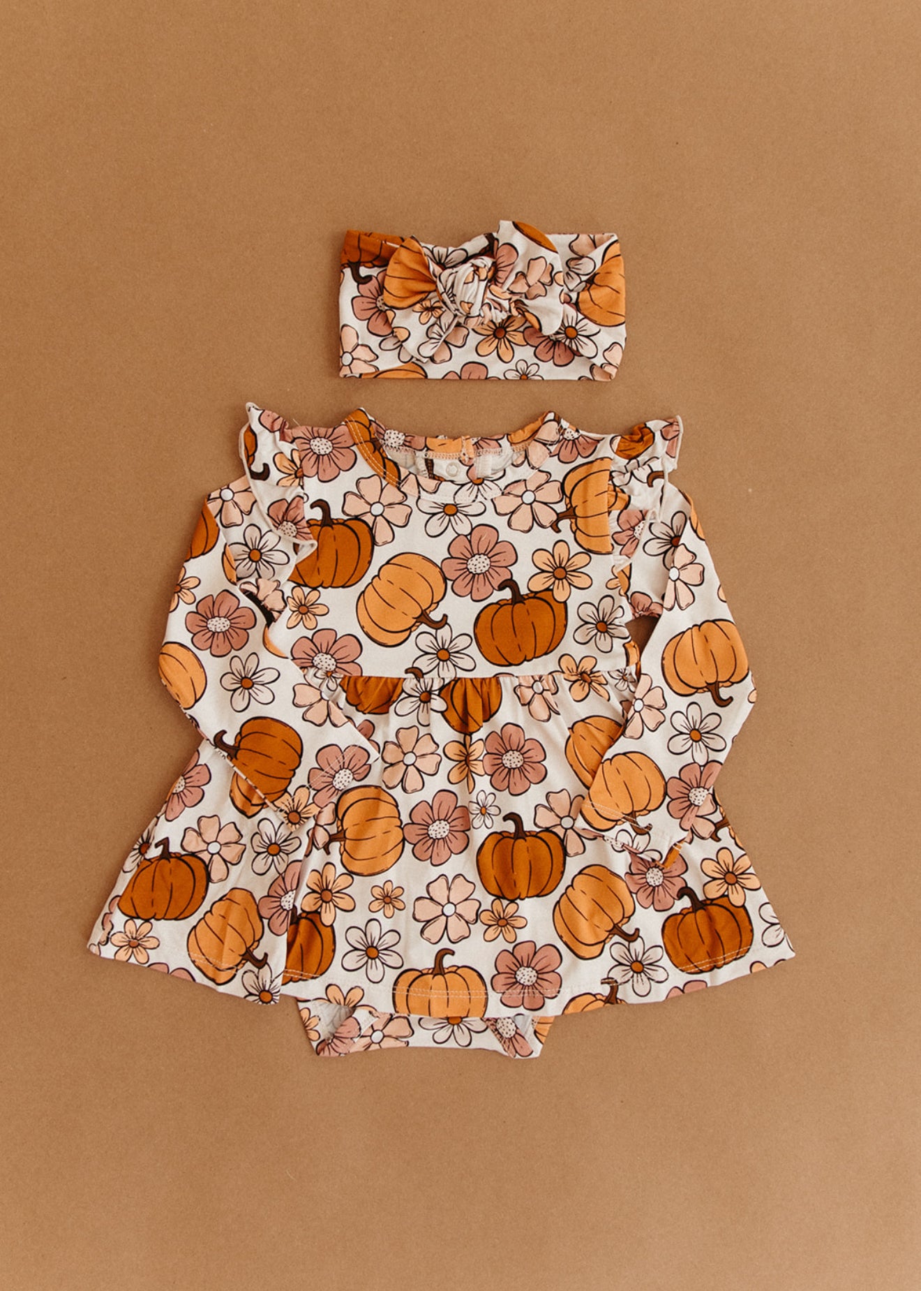 Autumn Floral Twirl Bodysuit Romper