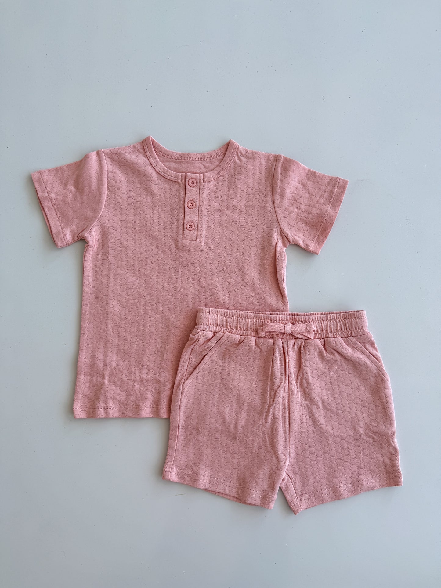 Organic Cotton Pointelle Shorts - Pink