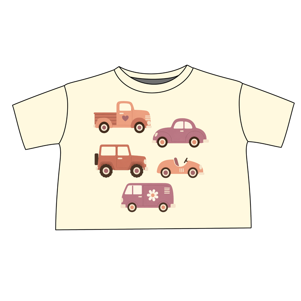 Retro Cars Organic Cotton Boxy Tee