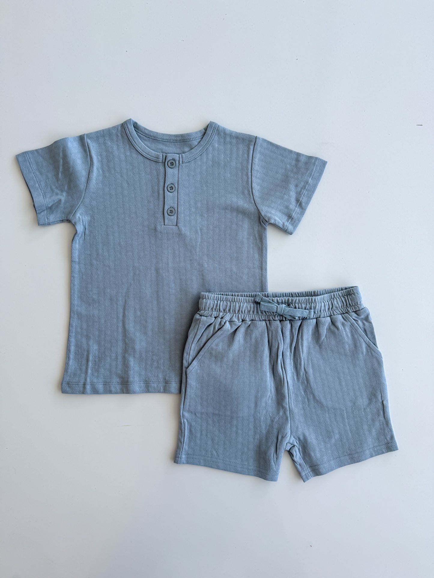 Organic Cotton Pointelle Tee - Slate