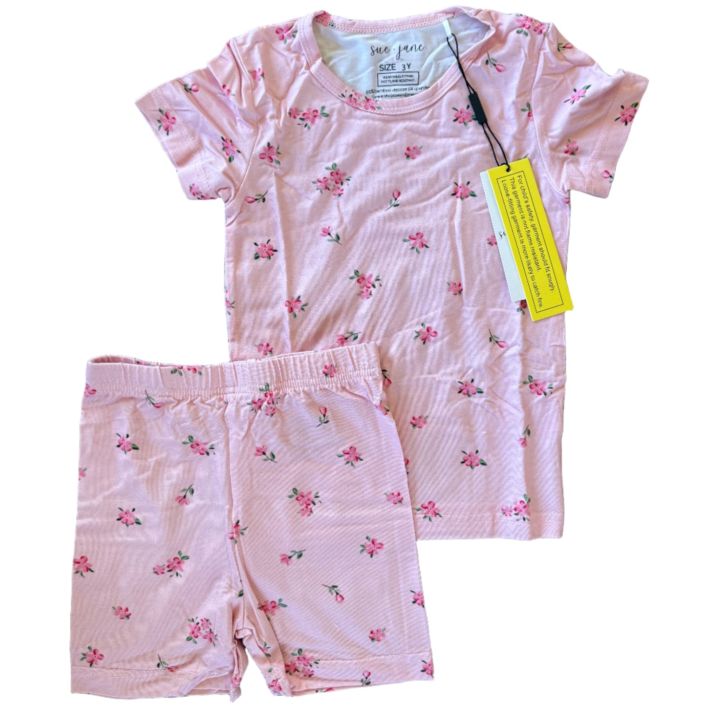 Dainty Floral Bamboo Shorts Set