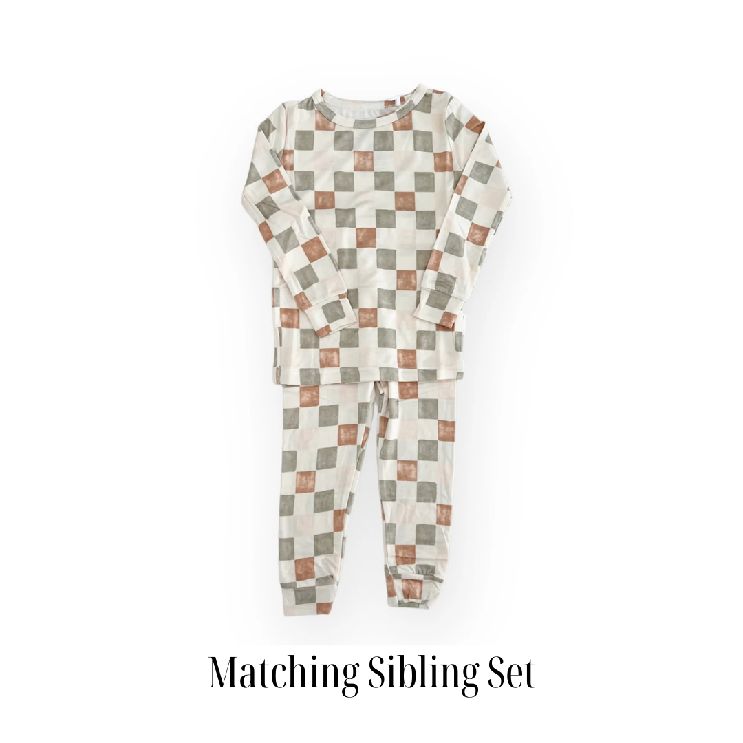 Checkered Fall Bamboo Pajamas - Long Sleeve