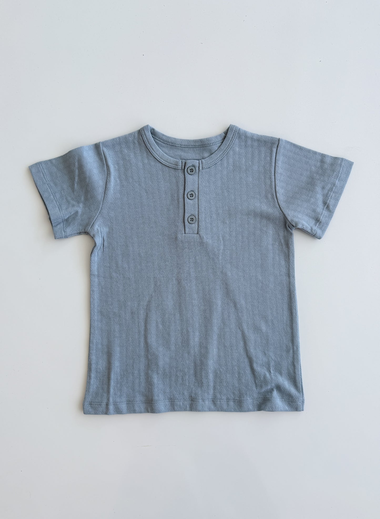 Organic Cotton Pointelle Tee - Slate