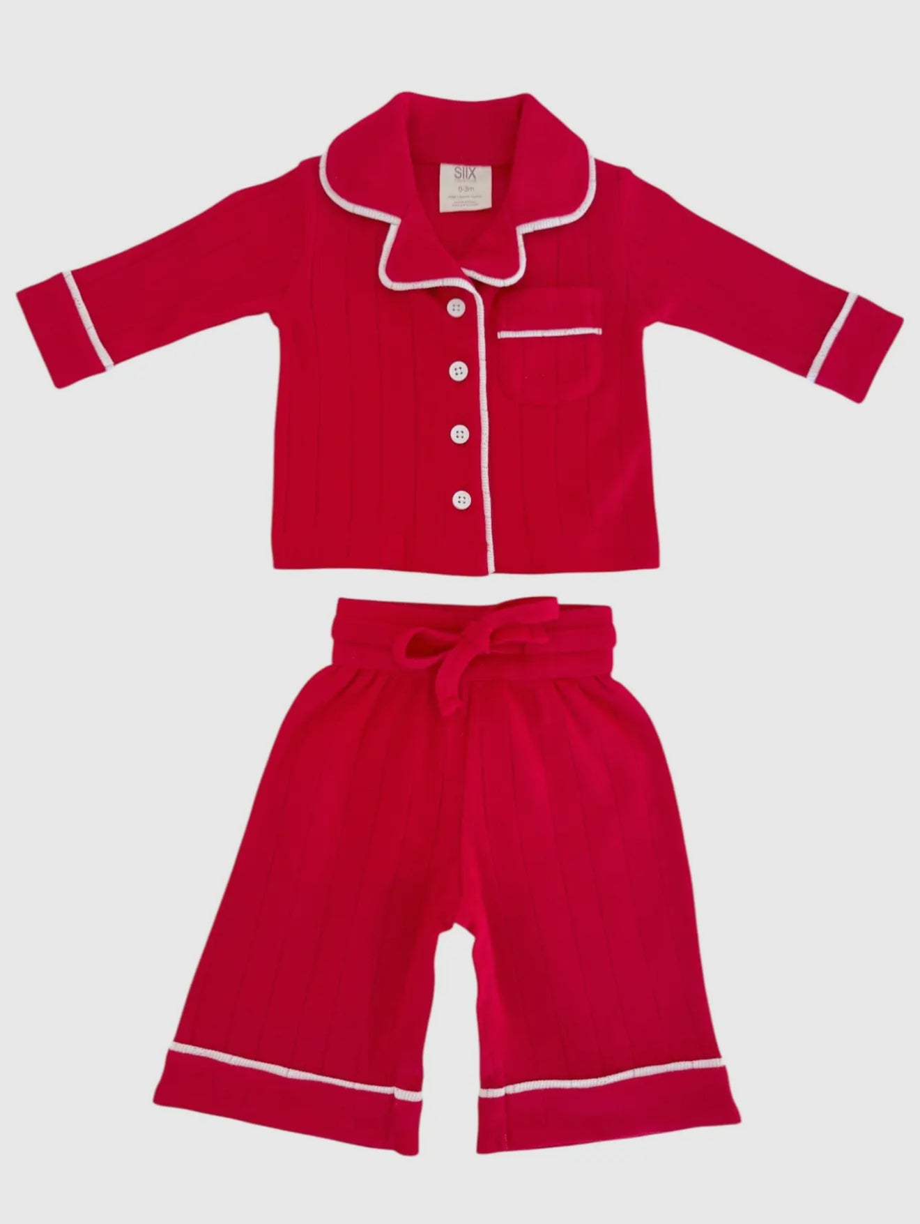 Red / Organic Pointelle Lounge Set