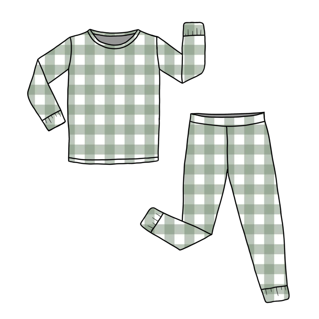 PREORDER Jade Gingham Bamboo Pajamas