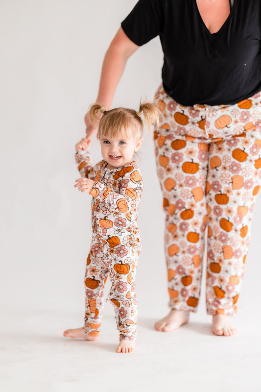 Autumn Floral Ruffle Bamboo Zippy