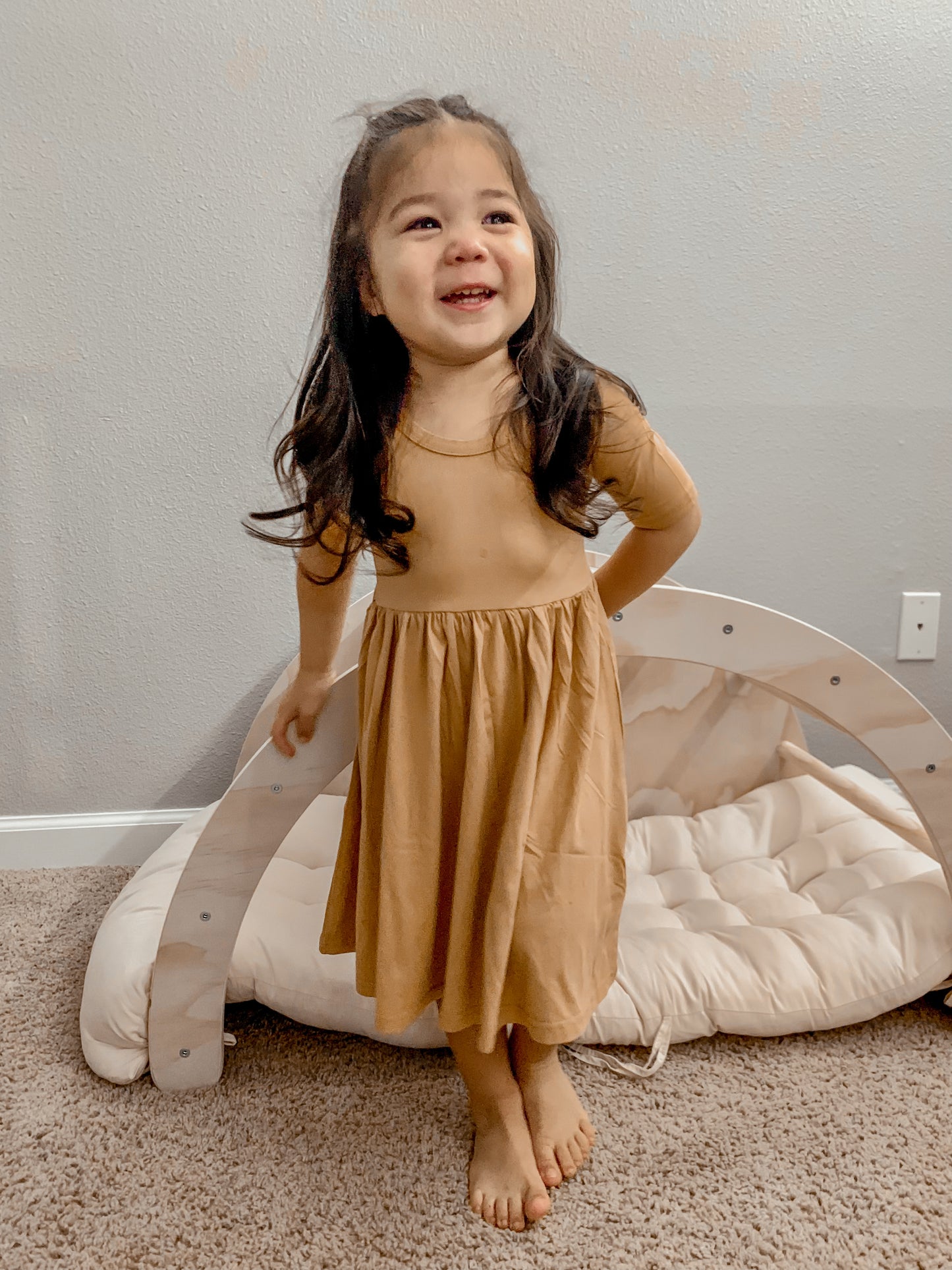 Brown Bamboo Twirl Dress