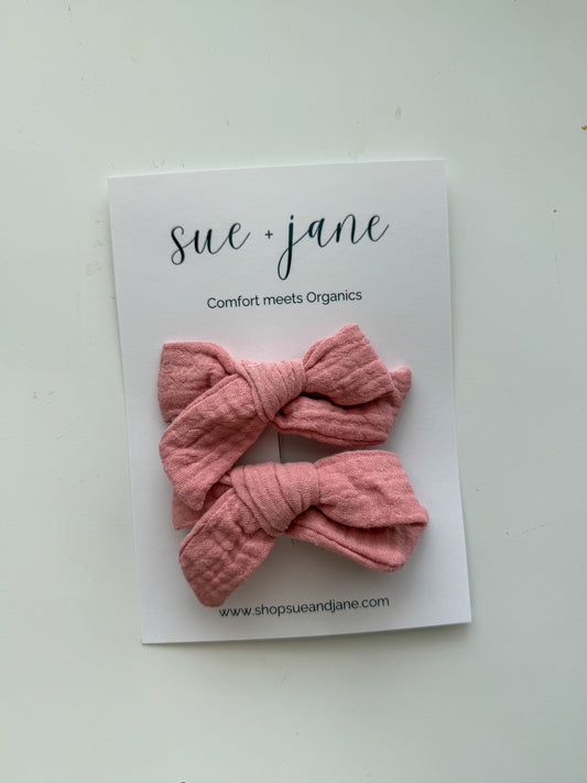 Pink Organic Cotton Bows