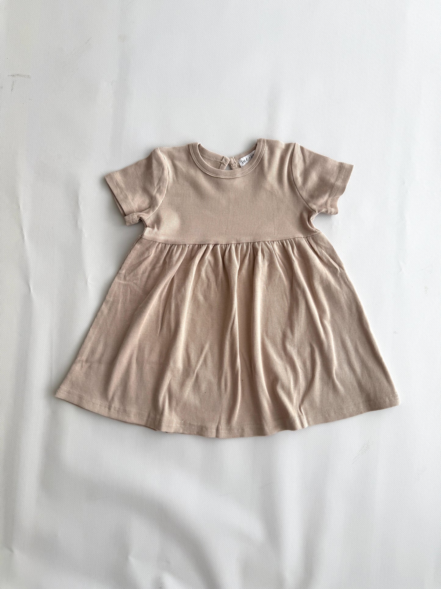 Ribbed Short Sleeve Dress