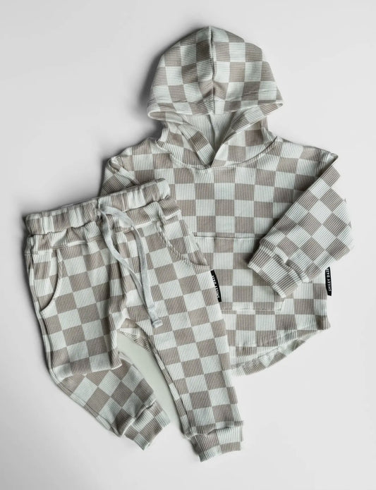 Checkered Waffle Knit Set