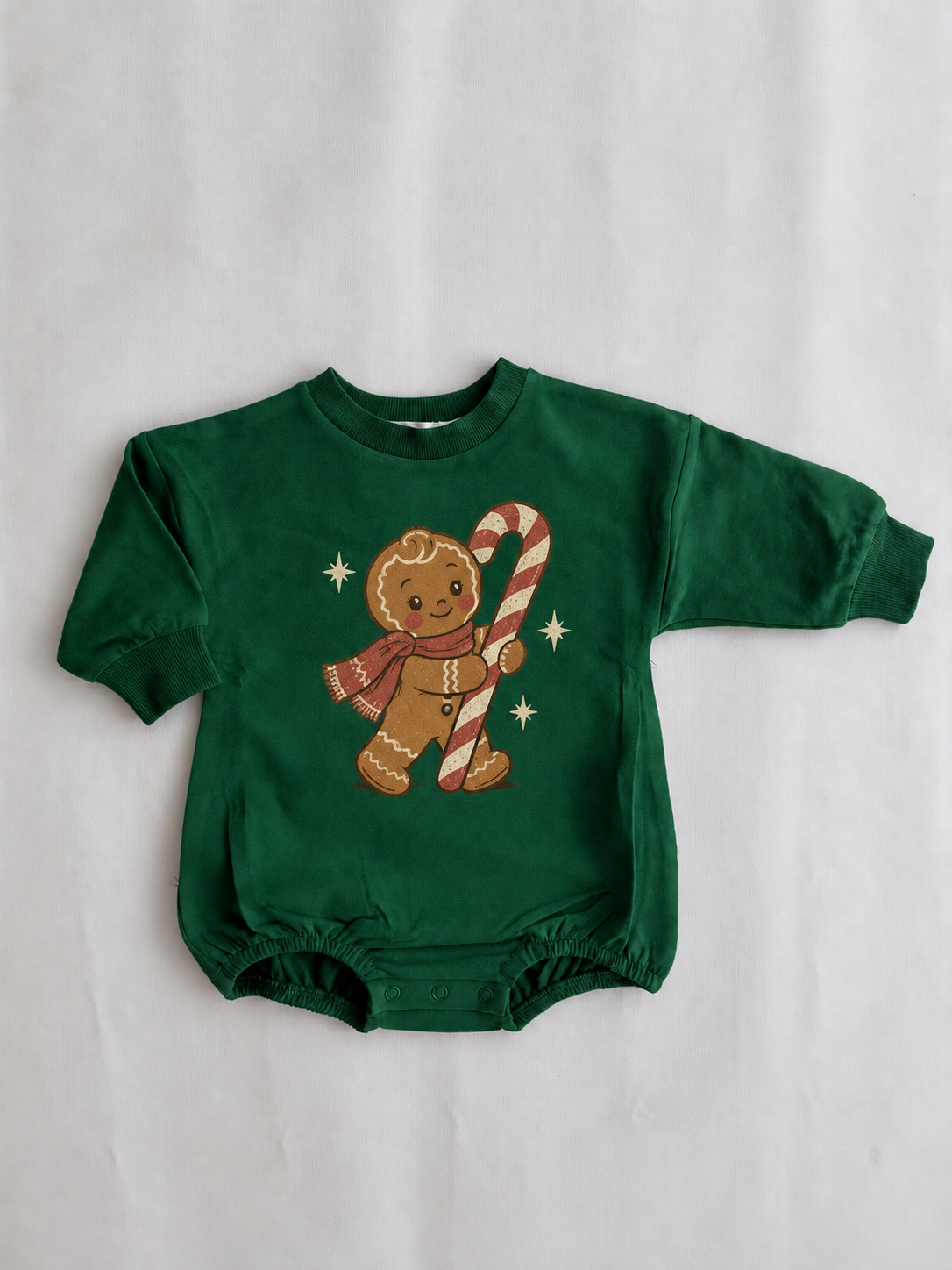 Organic Cotton Vintage Gingerbread Bubble Romper