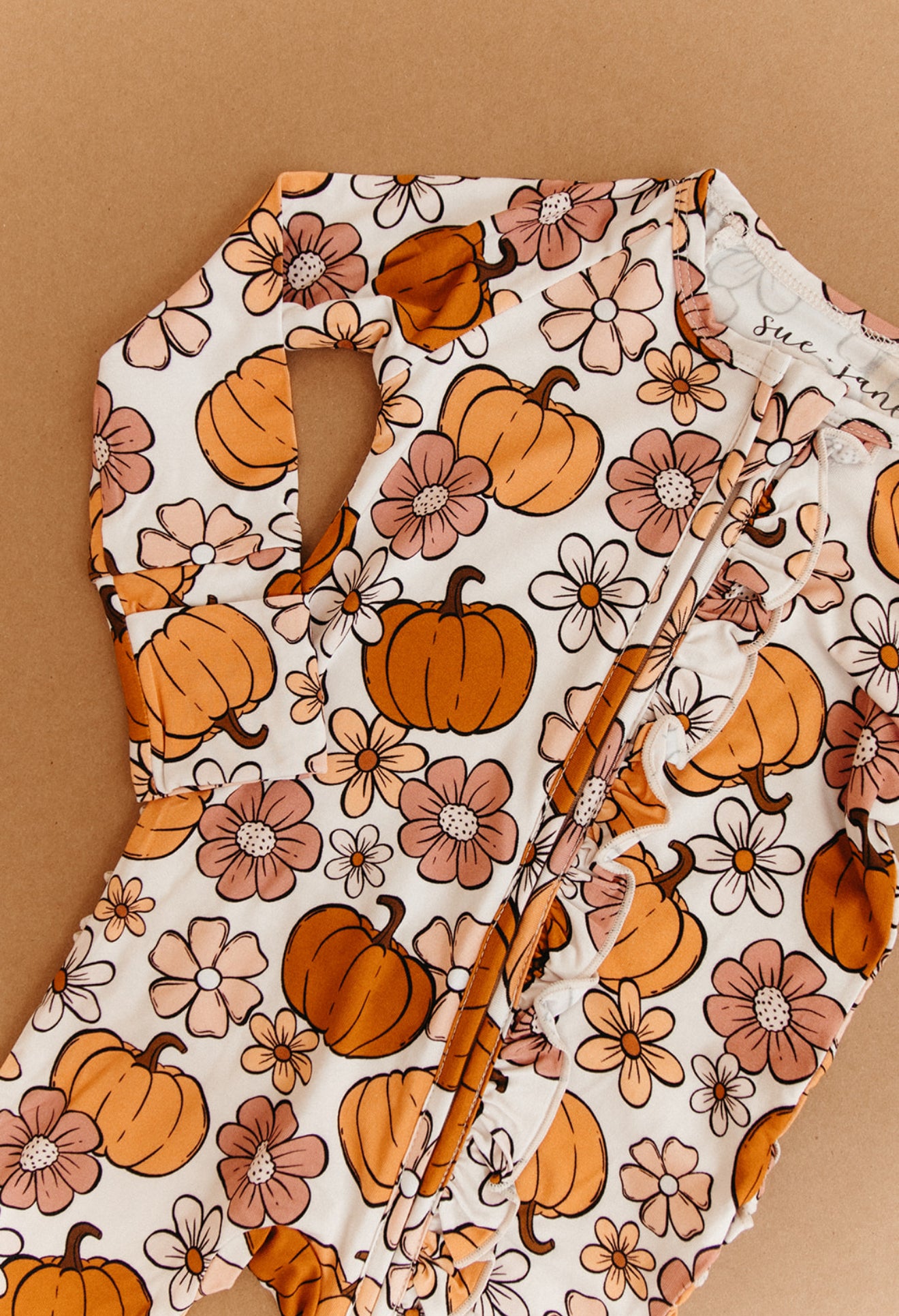 Autumn Floral Ruffle Bamboo Zippy