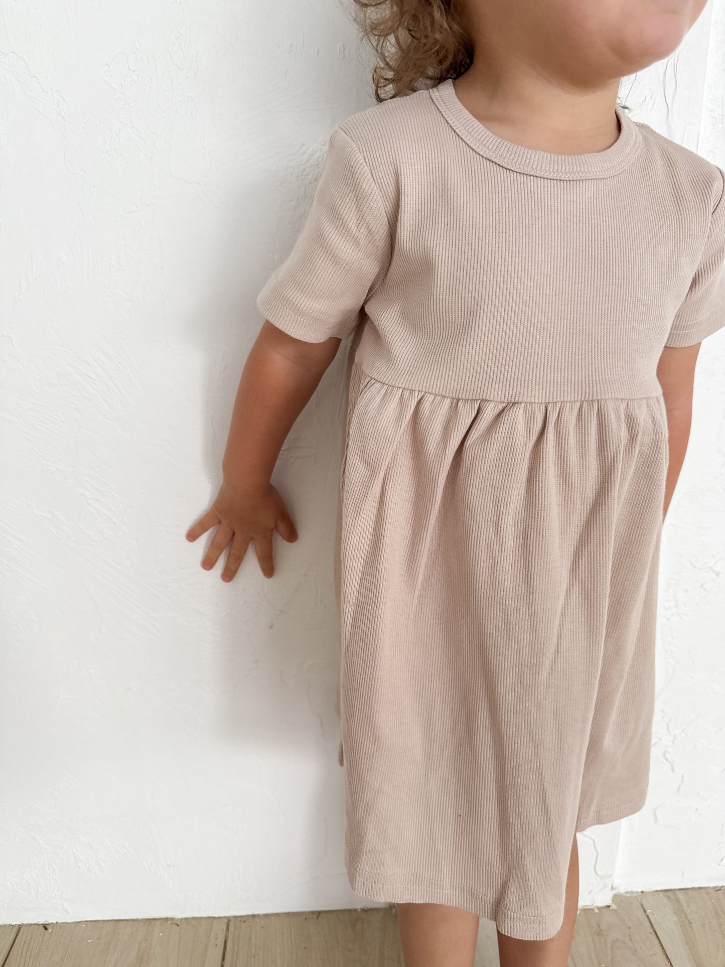 Ribbed Short Sleeve Dress