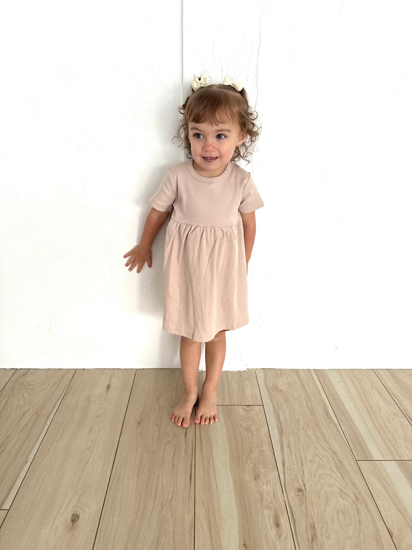 Ribbed Short Sleeve Dress