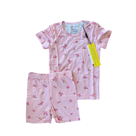 Dainty Floral Bamboo Shorts Set