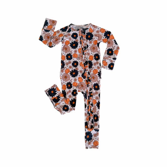 Spooky Floral Ruffle Bamboo Zippy