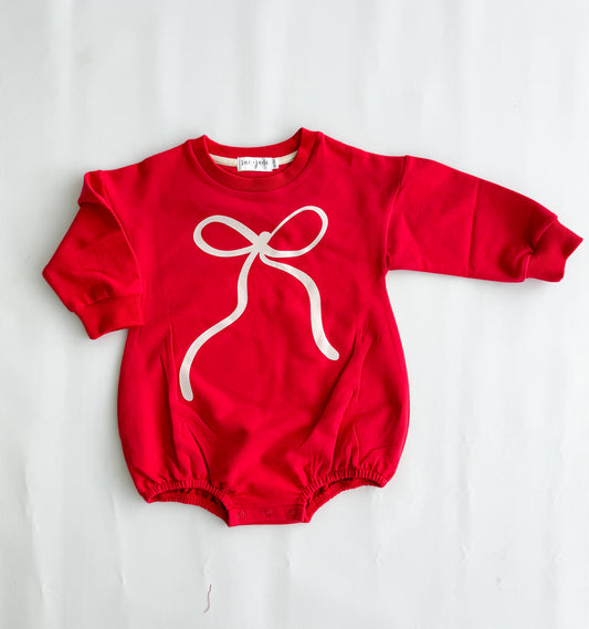 Organic Cotton Bow Bubble Romper