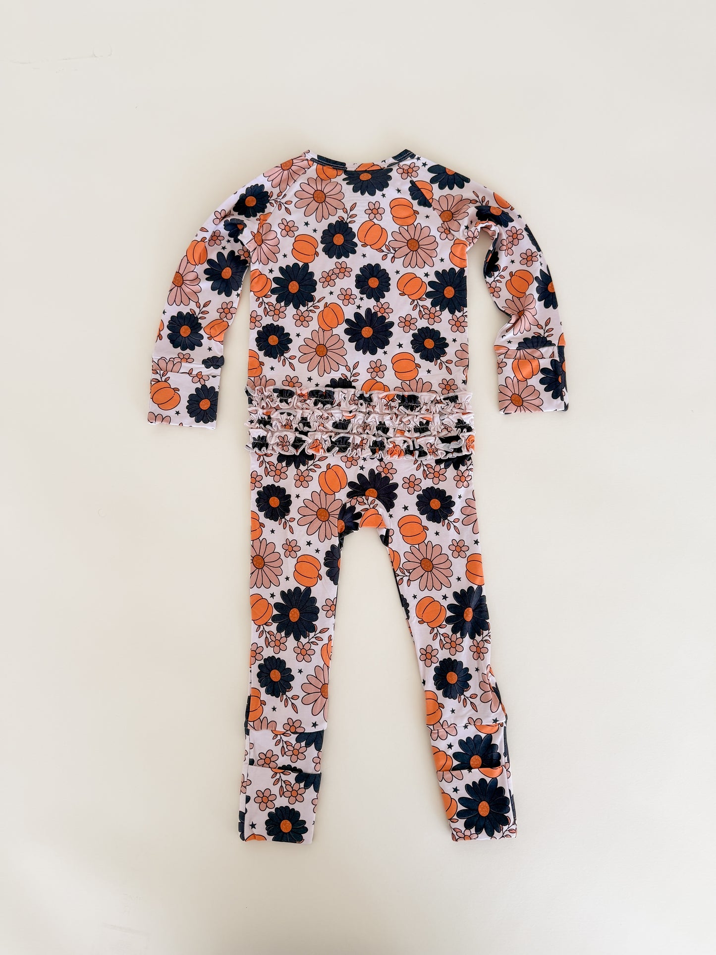 Spooky Floral Ruffle Bamboo Zippy