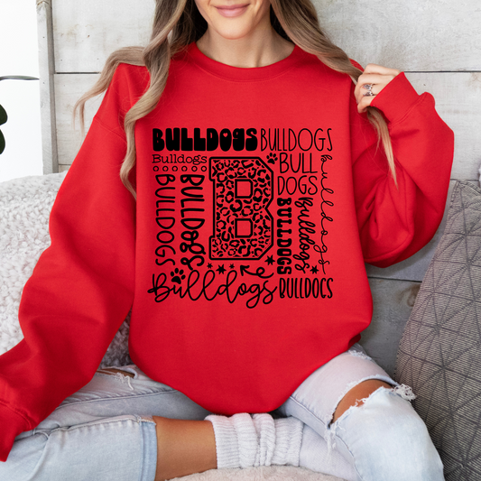 Bulldog Typography Crewneck