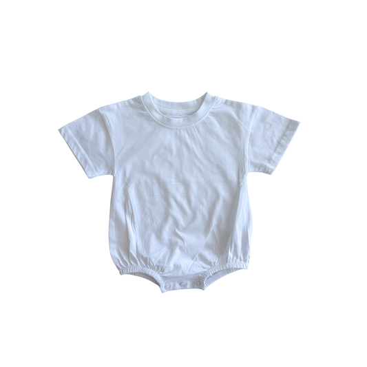 Organic Cotton Bubble Romper - White