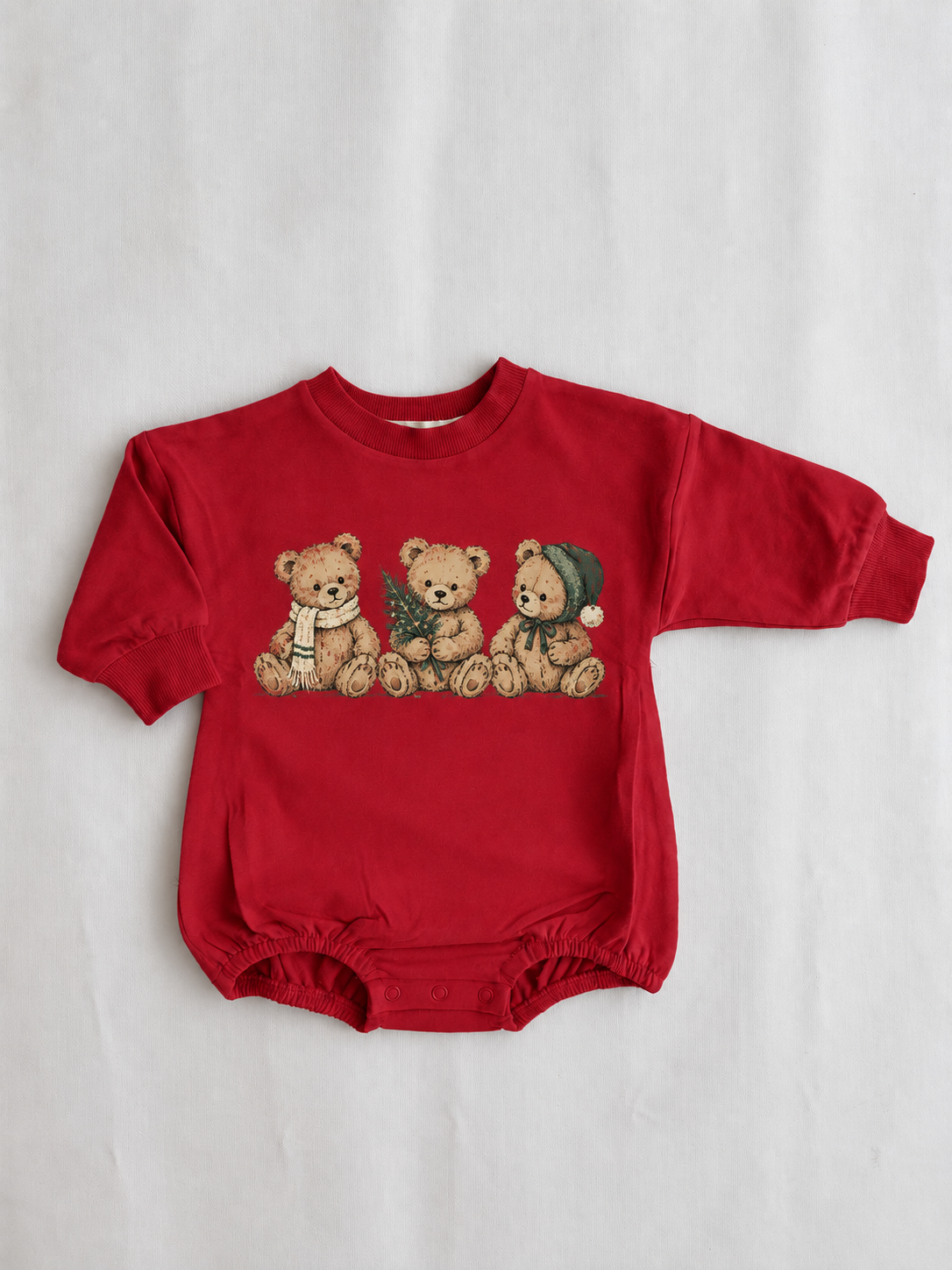 Organic Cotton Vintage Bears Bubble Romper