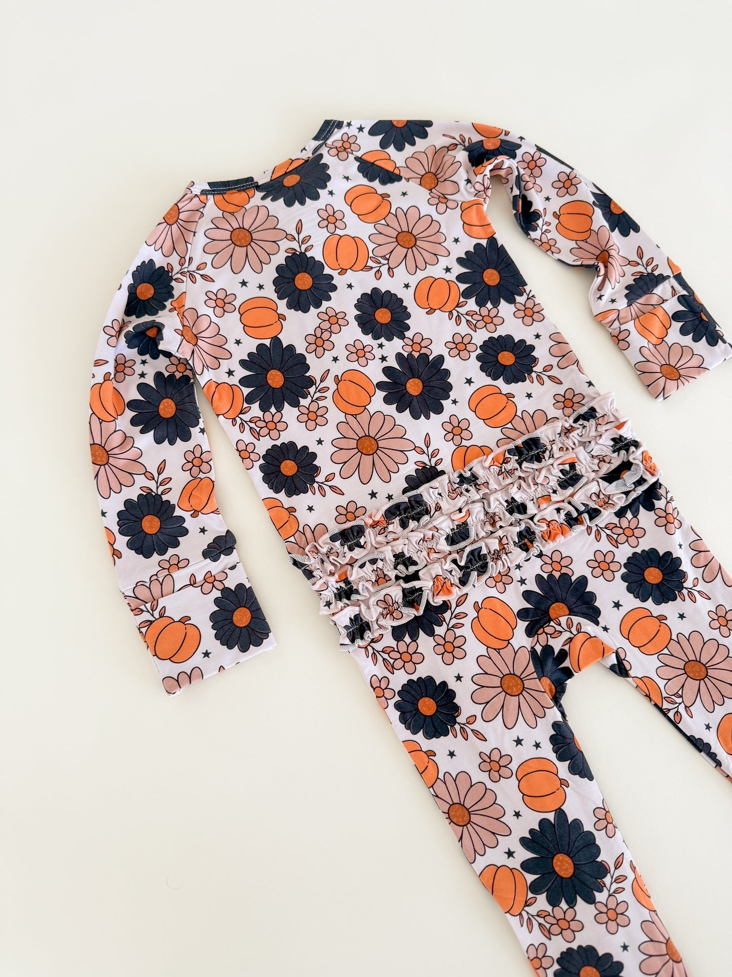 Spooky Floral Ruffle Bamboo Zippy