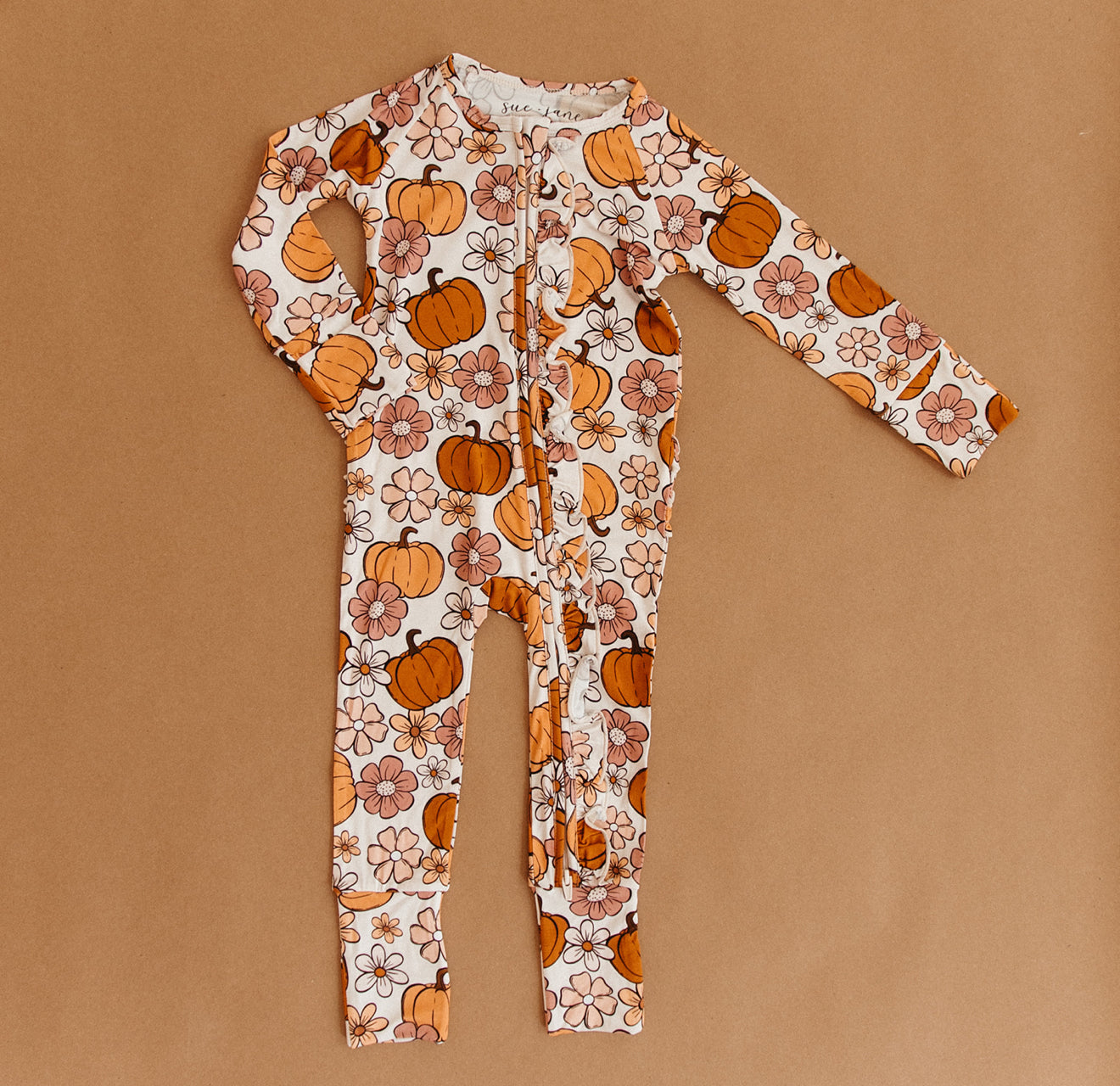 Autumn Floral Ruffle Bamboo Zippy