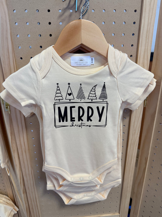 Merry Christmas Organic Cotton Bodysuit