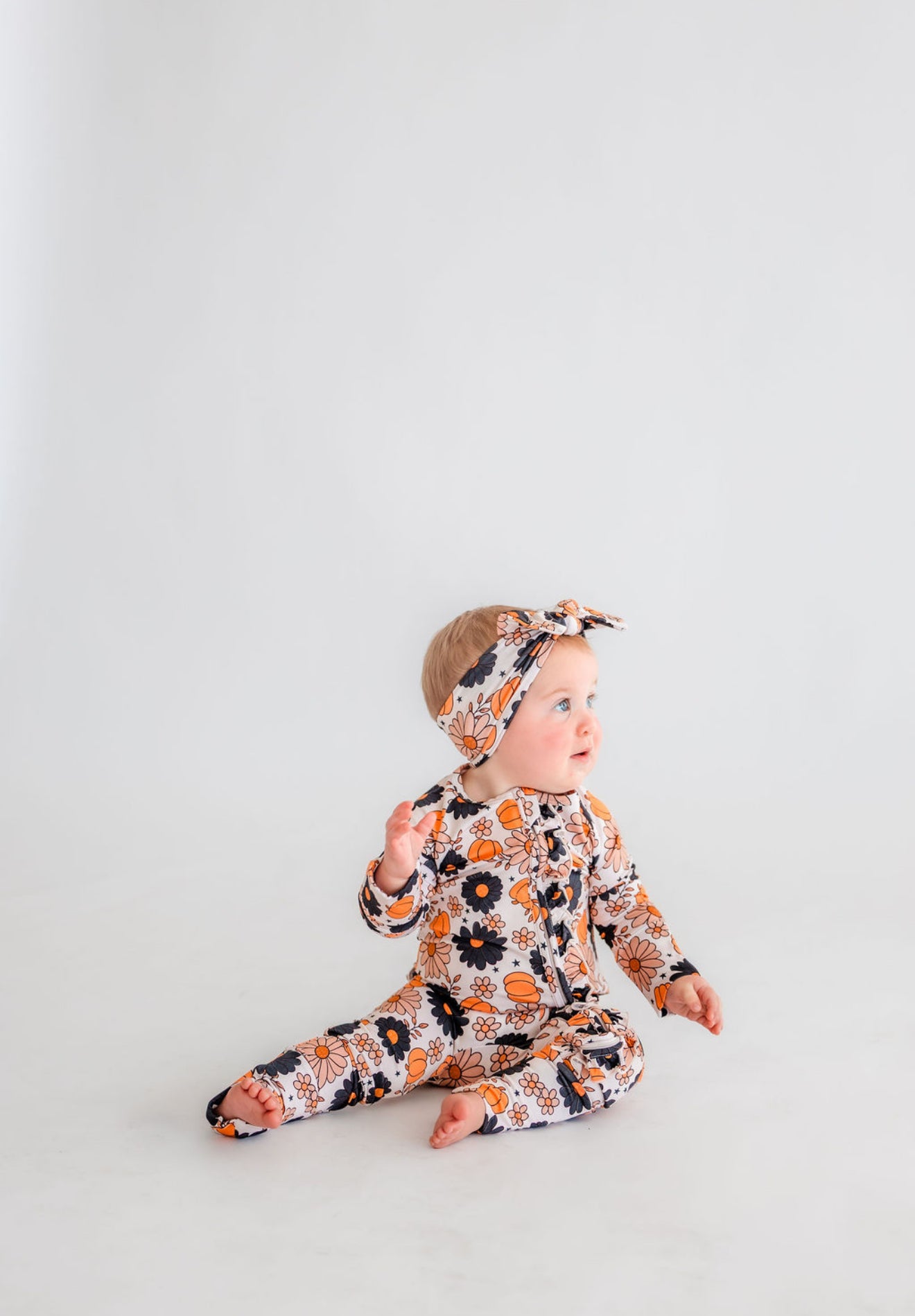 Spooky Floral Ruffle Bamboo Zippy