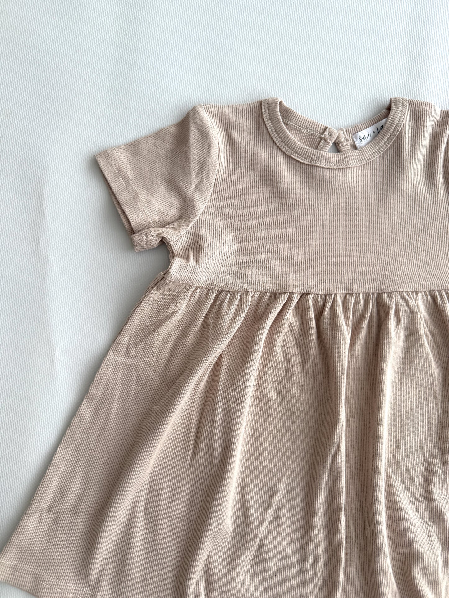 Ribbed Short Sleeve Dress