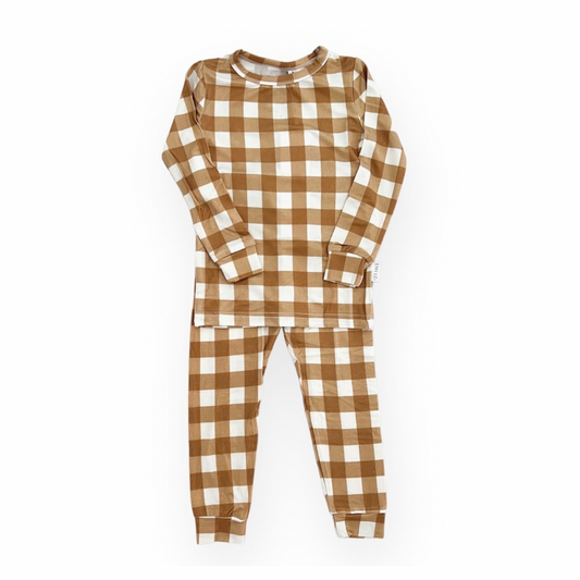 Caramel Gingham Bamboo Pajamas