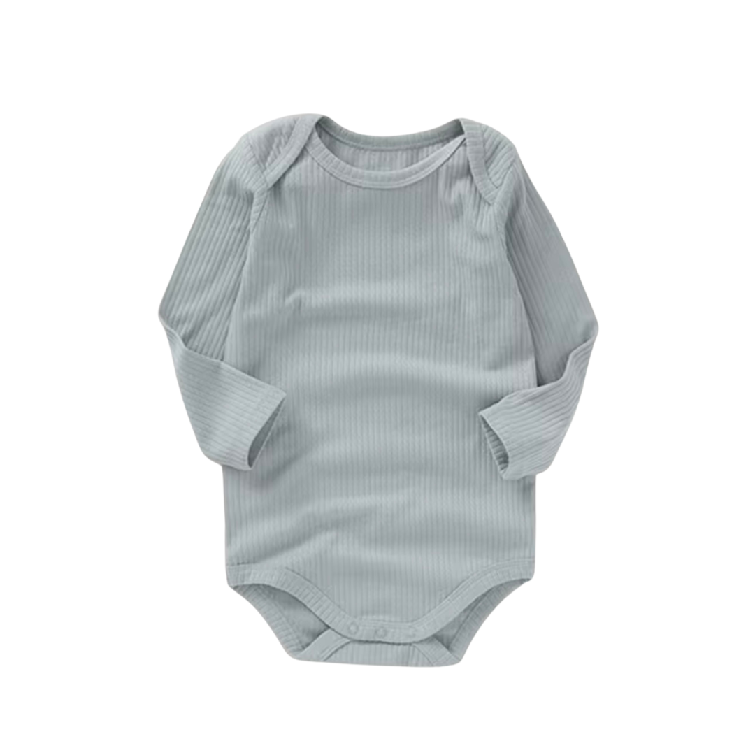 PREORDER Ribbed Organic Cotton Long Sleeve Bodysuit - Ocean