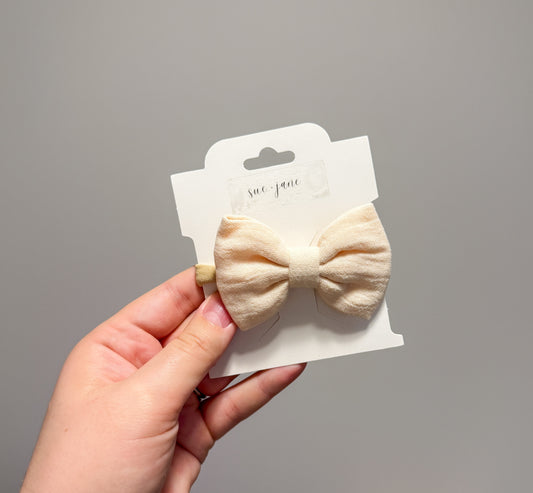 Cream Bow on Headband