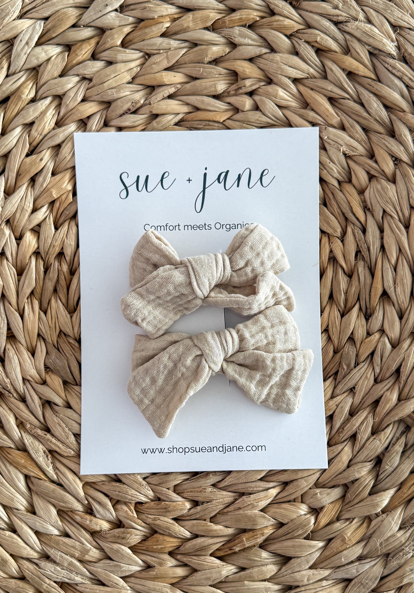 Natural Organic Cotton Bows