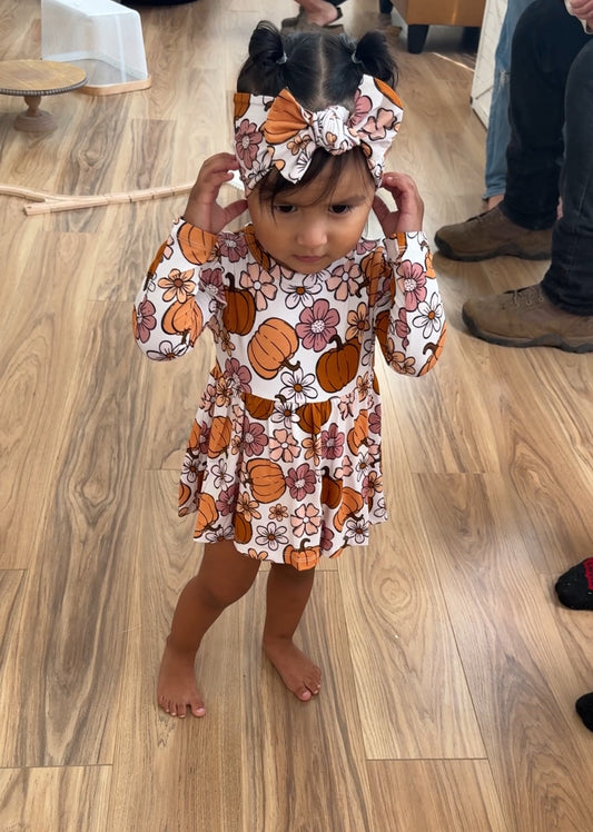 Autumn Floral Twirl Bodysuit Romper