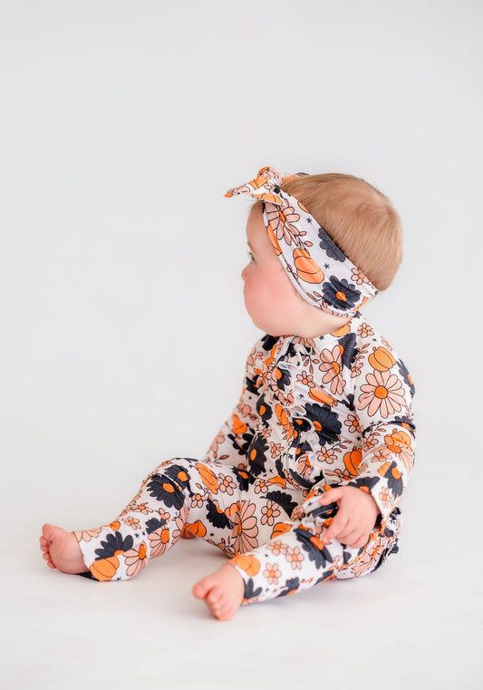 Spooky Floral Bamboo Headband
