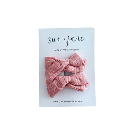 Pink Organic Cotton Bows