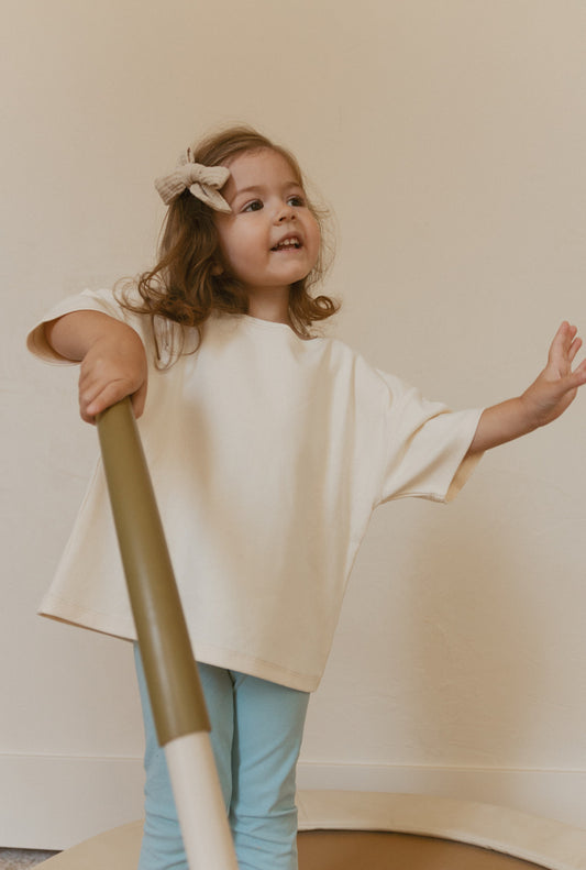 Flowy Organic Cotton Boxy Tee - Natural