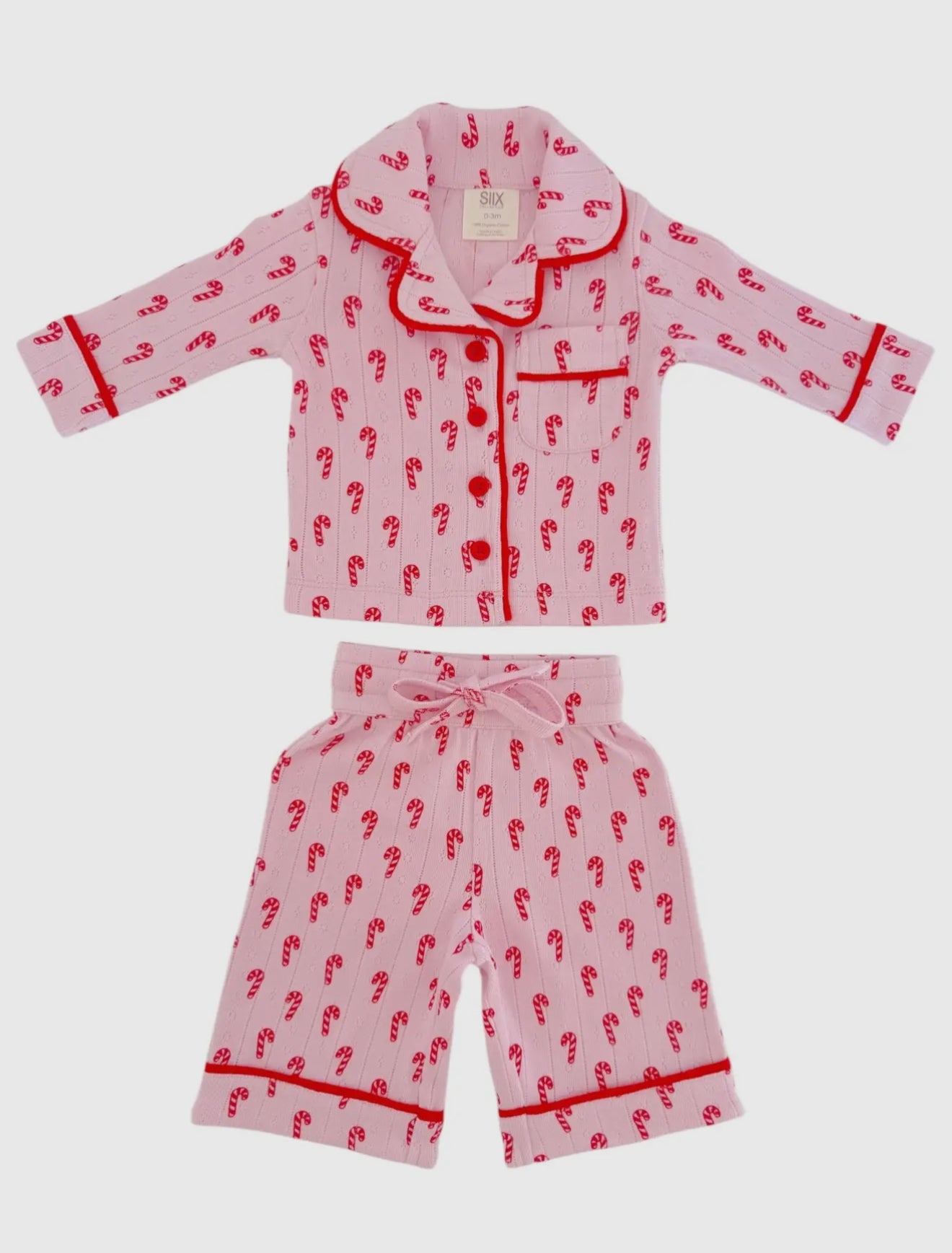 Pink Candy Cane / Organic Pointelle Lounge Set