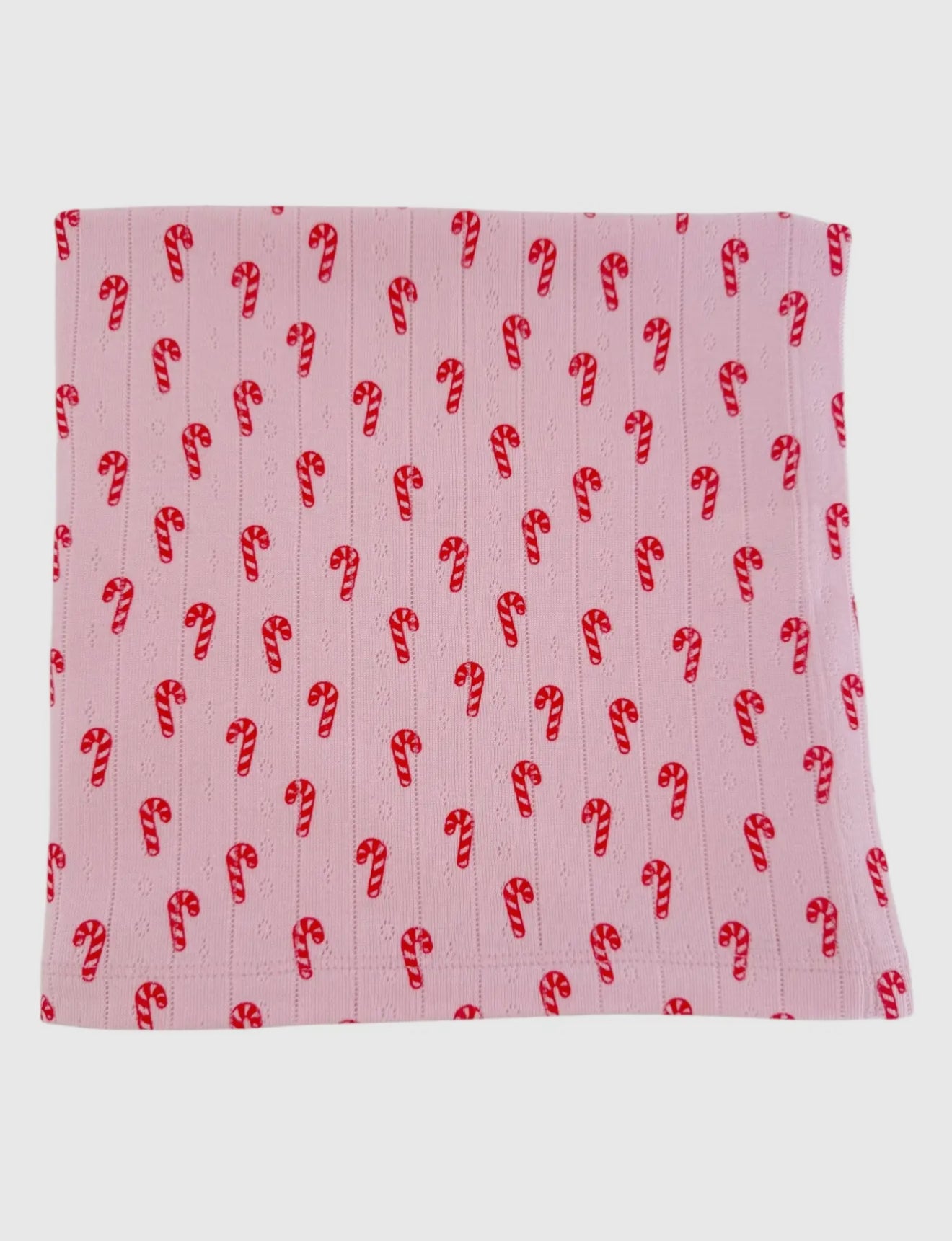 Pink Candy Cane / Organic Pointelle Swaddle