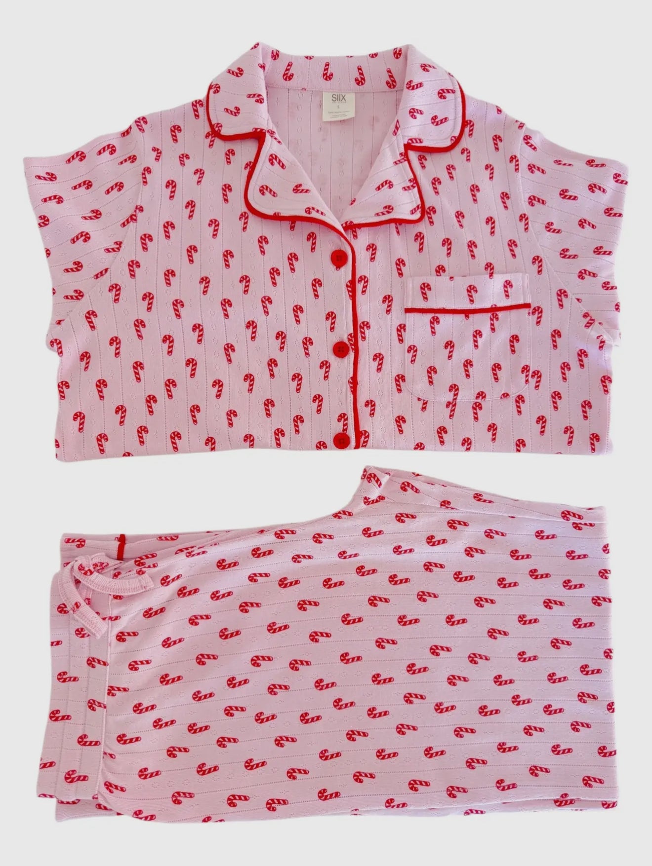 Pink Candy Cane / Organic Pointelle Women’s Lounge Set