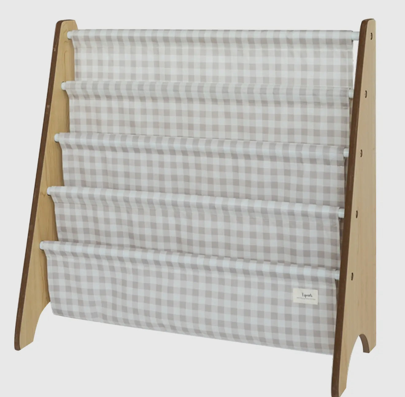 Fabric Bookshelf - Neutral Gingham