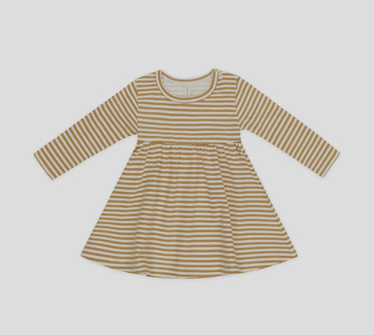 Honey Stripe | Organic Cotton Long Sleeve Dress