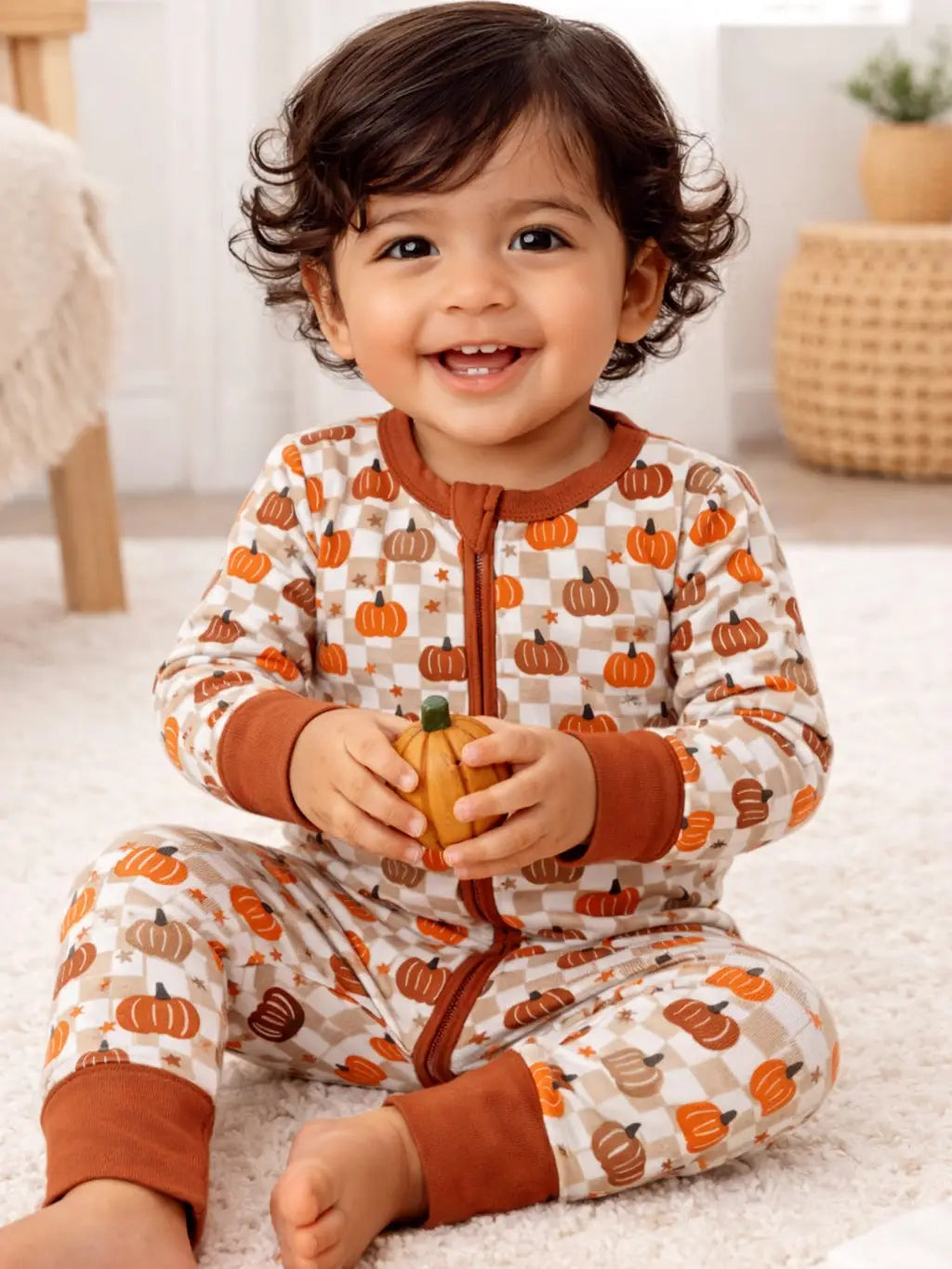 Checkered Pumpkin Bamboo Zippy