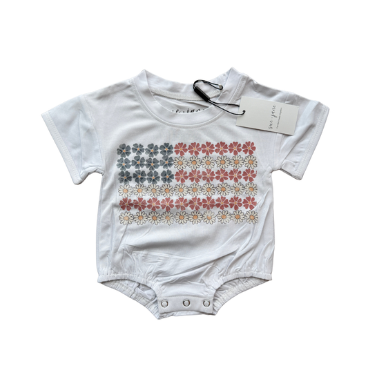 Retro Flag Bamboo Bubble Romper