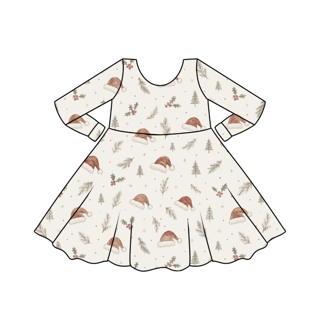 Christmas Hats Bamboo Twirl Dress