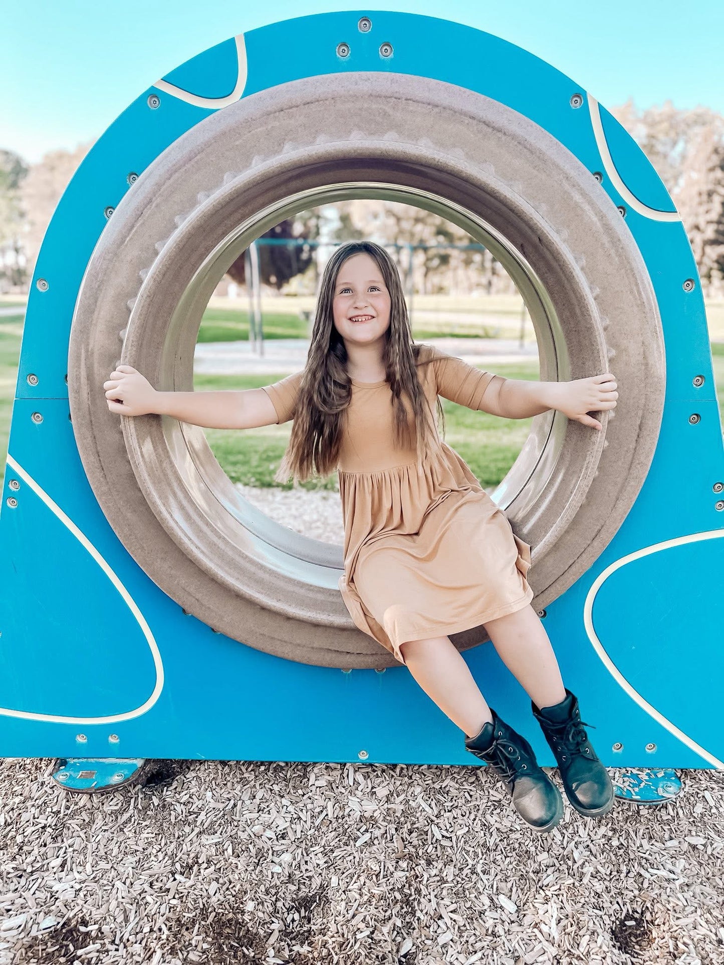Brown Bamboo Twirl Dress