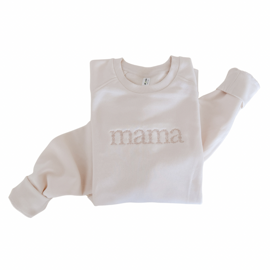 Embroidered Mama Organic Crewneck